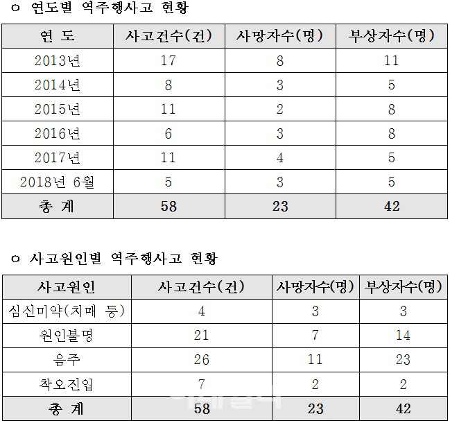 상반기 고속도로 역주행 사고 5건.."단속·처벌 강화해야"