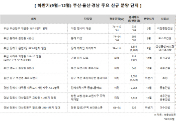 연말까지 부·울·경 2만5000가구 분양한다