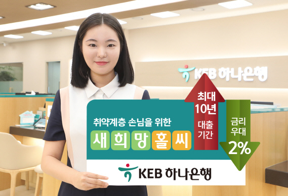 KEB하나銀, 새희망홀씨대출 상환기간↑ 이자부담↓