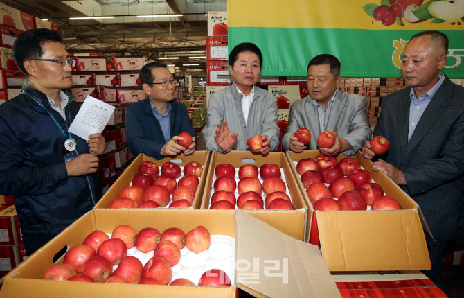 [포토] 추석 물가 살피는 김병원 회장