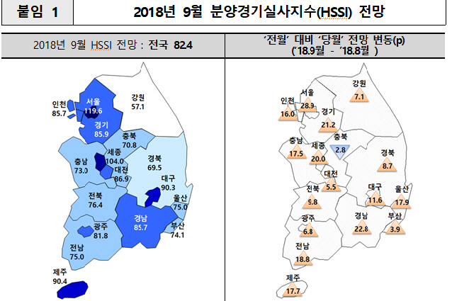 이달 분양시장 서울·세종만 호황…전국 분양경기 침체 지속