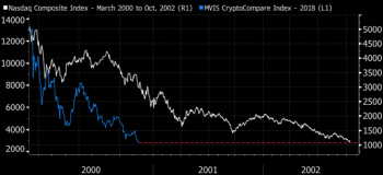 `2000년 닷컴버블 때보다 암울하다`…암호화폐, 올해만 80% 추락
