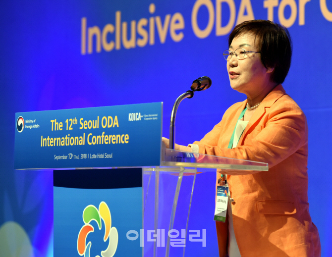 [포토] '서울 ODA 국제회의' 환영사하는 이미경 이사장