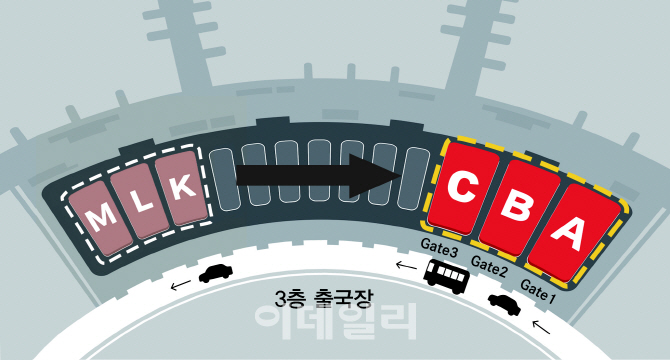 아시아나항공, 인천공항 제 1터미널 카운터 동편 이전