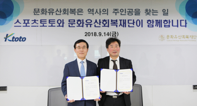 스포츠토토-문화유산회복재단, 해외 반출 문화재 환수 사업 협력