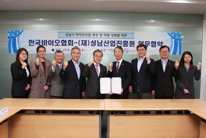 성남산업진흥원-한국바이오협회 바이오산업 육성 업무협약