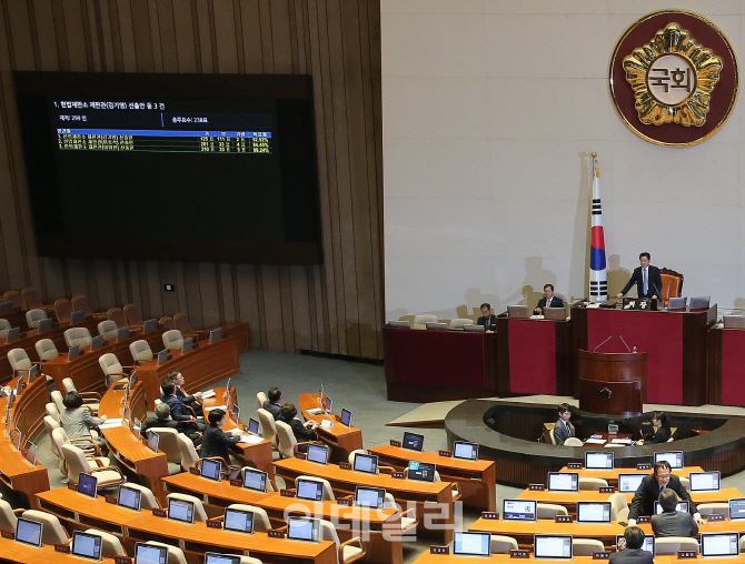 [포토]김기영·이종석·이영진 헌재 재판관 선출안 통과