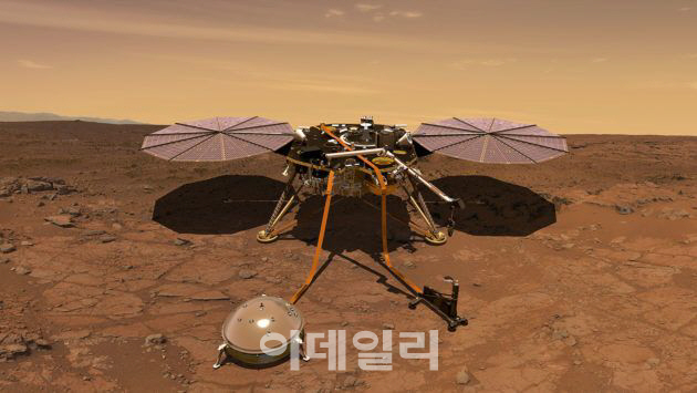 인사이트호, 206일간 4.8억km 날아 화성 안착..내부탐사 시작