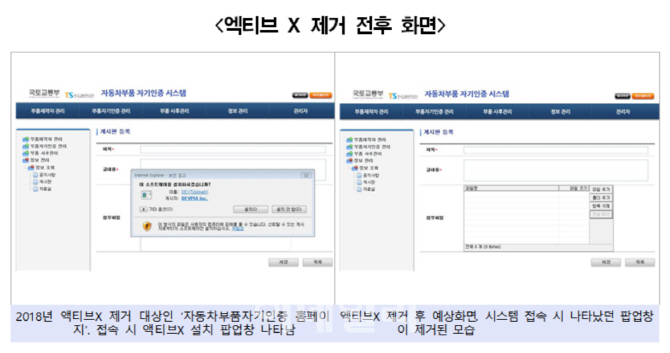 한국교통안전공단, 모든 공단 웹사이트에서 액티브X 제거