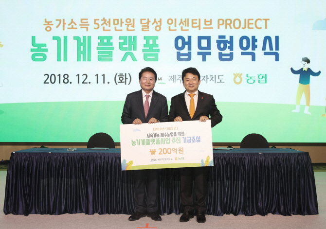 김병원 농협중앙회장, 제주 농가소득 5000만원 달성 기념행사 참석