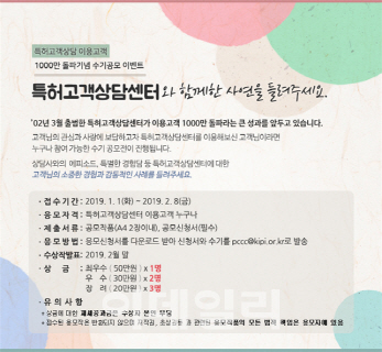 산업재산권 해결사 '특허고객상담센터' 이용객 1000만 돌파 '코앞'