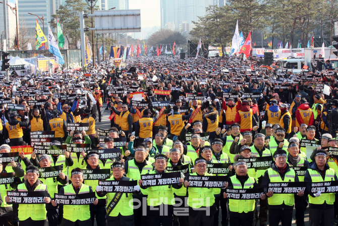 [포토]택시파업, '여의도 집회'