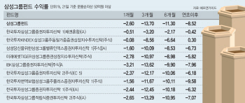 삼성電·삼바 주가 곤두박질…삼성그룹주펀드 어쩌나