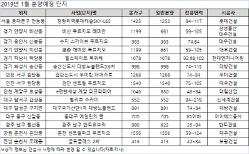 기해년 새해 '마수걸이' 분양단지 어디?