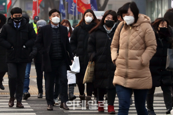 [포토]'미세먼지 속 출근길'