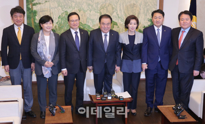 [포토]새해 첫 국회의장-여야 교섭단체 회동