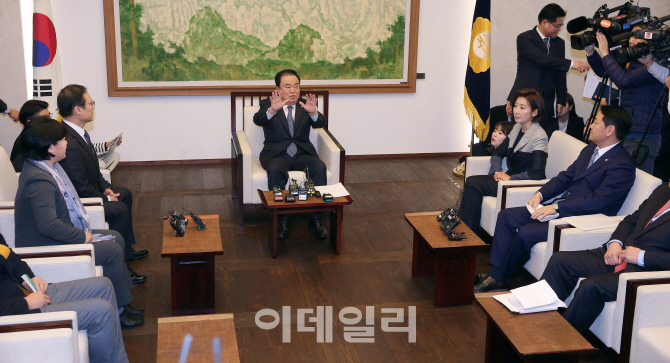 [포토]국회의장-여야교섭단체 정례회동
