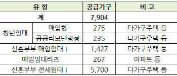 청년·신혼부부 임대주택 7904가구 모집 공고…대상 범위 확대