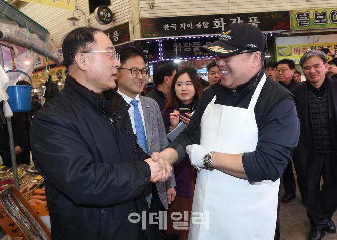 [포토]설 명절 앞두고 서민경기.물가 점검나선 홍남기 부총리