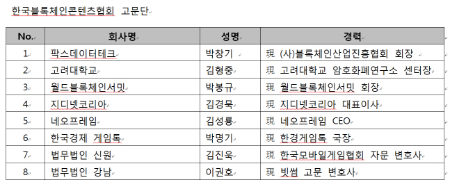 한국블록체인콘텐츠협회, 박창기 대표 외 7명 고문단 위촉