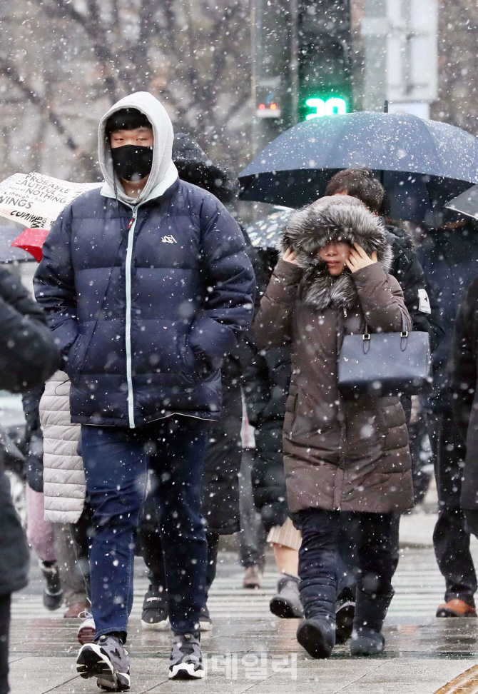 [포토]'우수에 펑펑 내리는 함박눈'