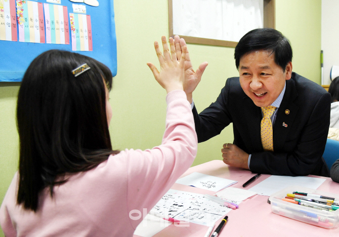 [포토] 하이파이브 하는 구윤철 차관