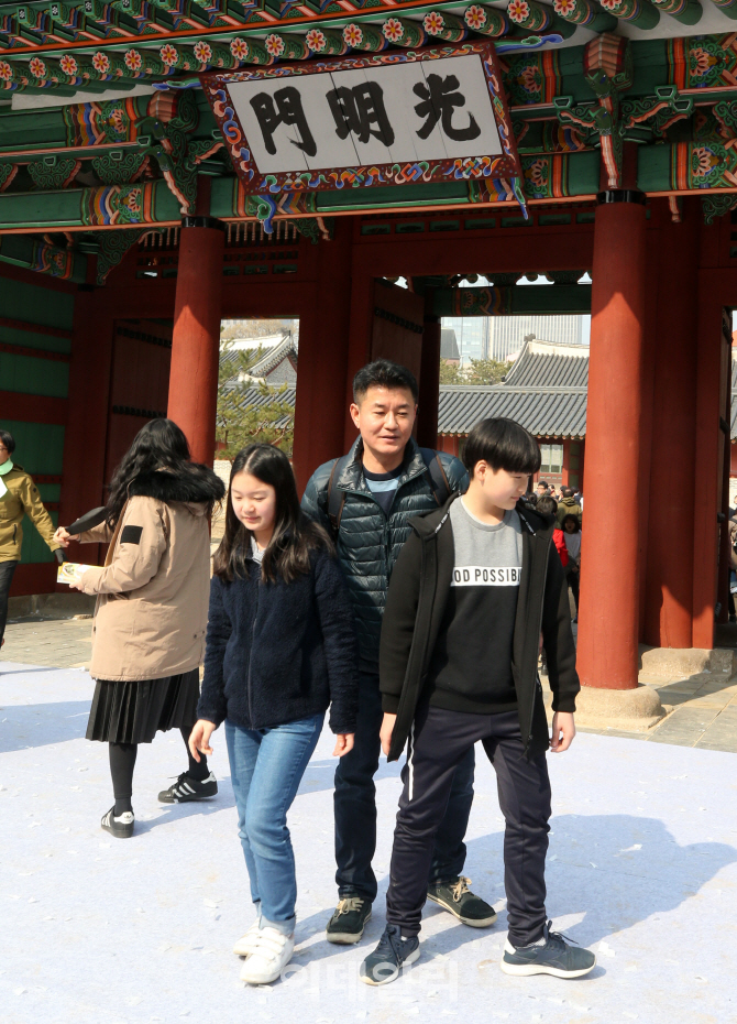 [포토]제자리 찾은 덕수궁 광명문 앞에서