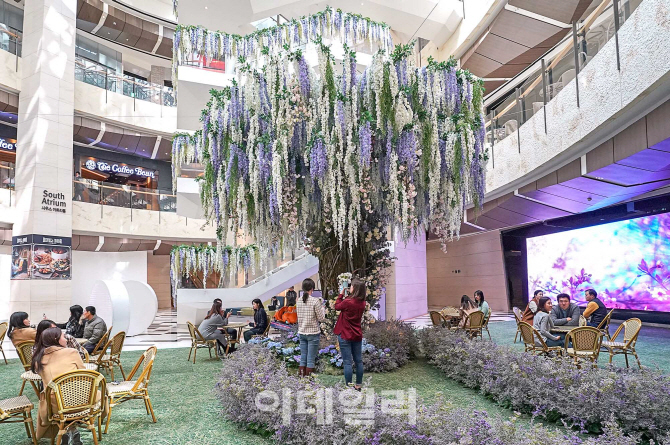 [포토]IFC몰, 실내 봄꽃정원 설치
