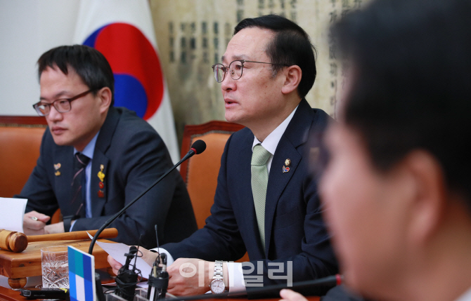 [포토]더민주당 최고위, '모두발언하는 홍영표 원내대표'
