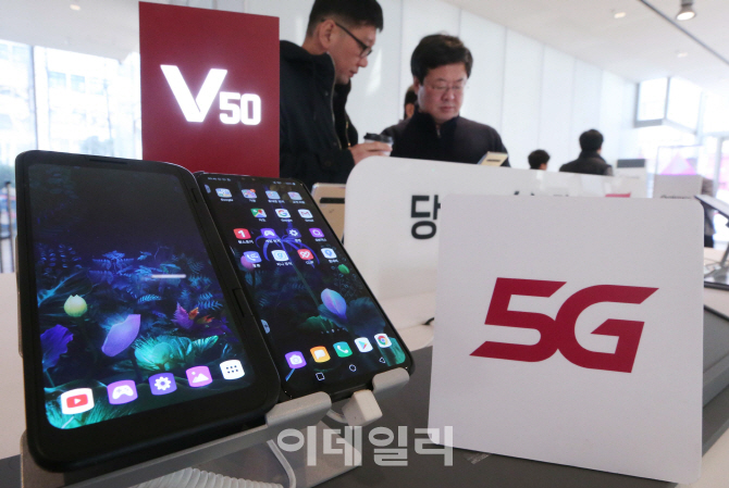 [포토]'듀얼 스크린으로 즐기는 5G'