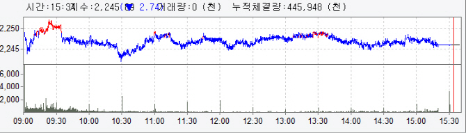 14거래일 만에 하락반전…기록 경신 실패