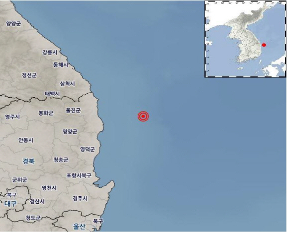 울진 동남동쪽 38㎞ 해역서 규모 3.8 지진…경북 등 10여건 신고접수