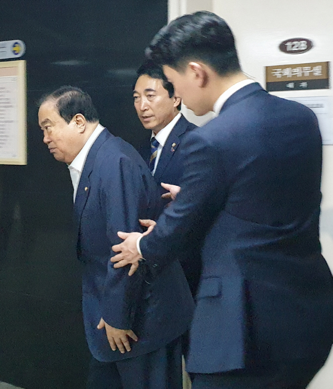[포토] 병원에 후송되는 문희상 국회의장