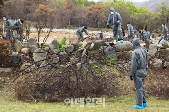 현대상선, 신입사원 등 임직원 50여명 강원 화재현장 봉사활동