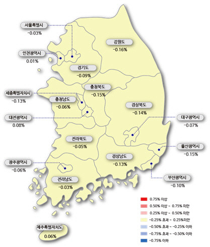 서울 아파트값 28주 연속 하락…고양시 낙폭 확대