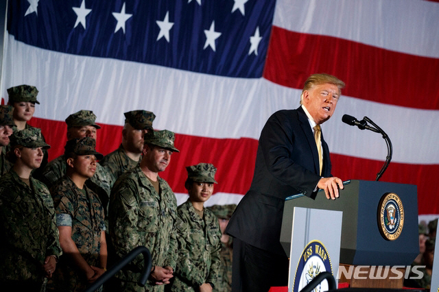 트럼프 대통령, 주일 미군기지 연설에서 동해를 ‘일본해’로 표현