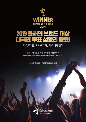 32만 소비자가 뽑은 2019 올해의 브랜드 대상, 투표 성료