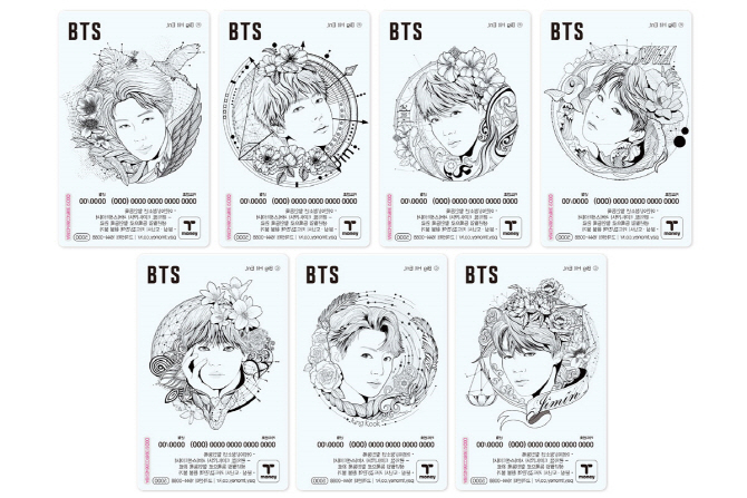 BTS 투명 티머니 카드, 다음달 9일 씨유에서 발매