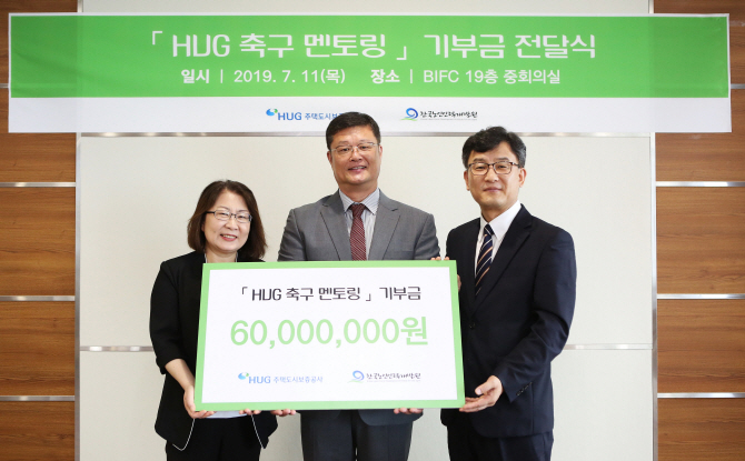 HUG '축구멘토링' 사회공헌…6000만원 전달
