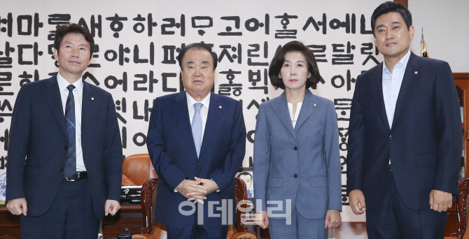 [포토]'회동하는 국회의장-교섭단체 원내대표'