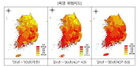 `재난이 된 폭염`…10년 뒤 국내 시군구 5곳 중 1곳 위험해진다