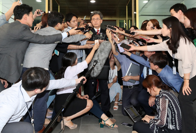 [포토]취재진 질문받는 김현종 청와대 국가안보실 2차장