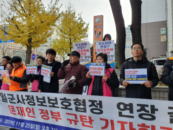 인천 진보단체 "文정부, 지소미아 종료 연기 규탄"