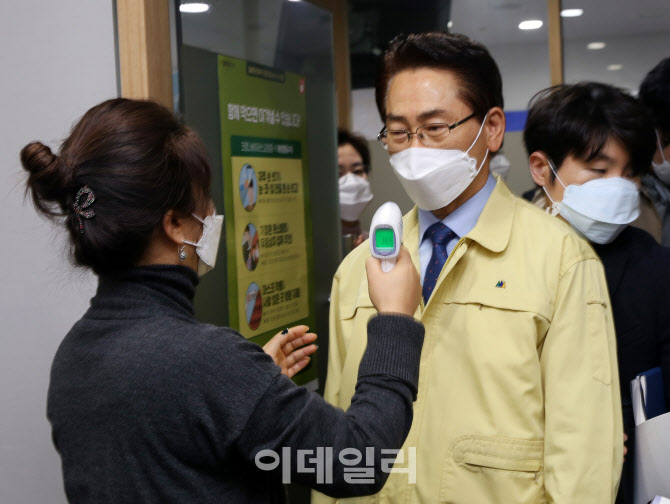  발열체크하는 김영종 종로구청장                                                                                                                                                                   