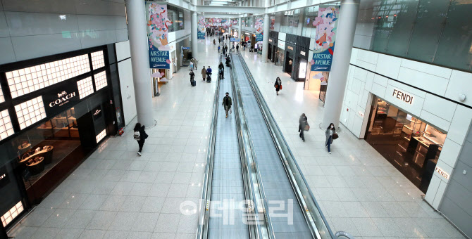 [포토]코로나19 확산으로 한산한 인천공항 면세점