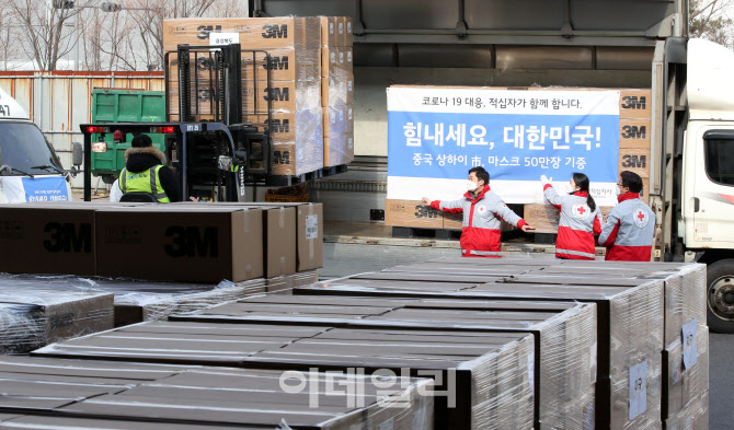 [포토]상하이 기증 마스크 '대구·경북으로'