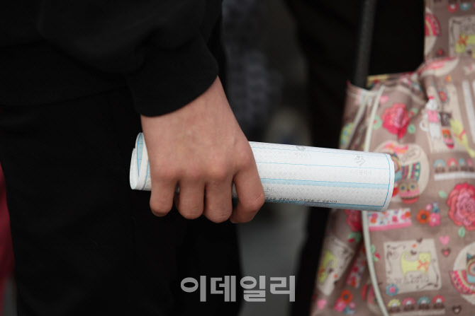 [포토]마스크 5부제, '주민등록등본 손에 들고'