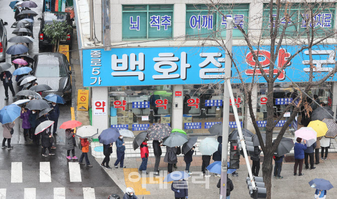 [포토]마스크 5부제 시행, 길게 줄 선 시민들