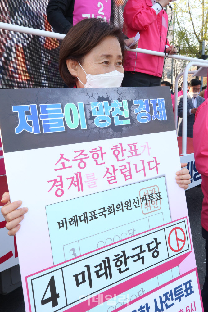 [포토]윤주경 미래한국당 후보도 유세 지원