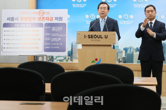 [포토]지원대책 발표하는 박원순 서울시장